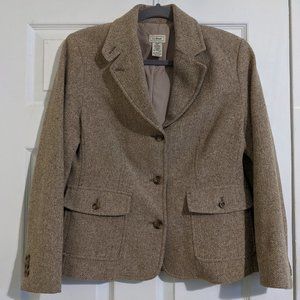 LL Bean Wool Blend Brown Blazer